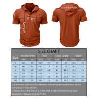 Hombres Deportes Fitness Casual al aire libre de manga corta camiseta con capucha Top Henley Shirt. - details 7
