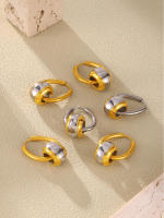 De Maple inoxidable de la venta de La Gota de metal de Empalme Stud Pendientes para las mujeres de dos maneras de desecho de color Nuevo accesorio Encanto de lujo de joyería - details 7