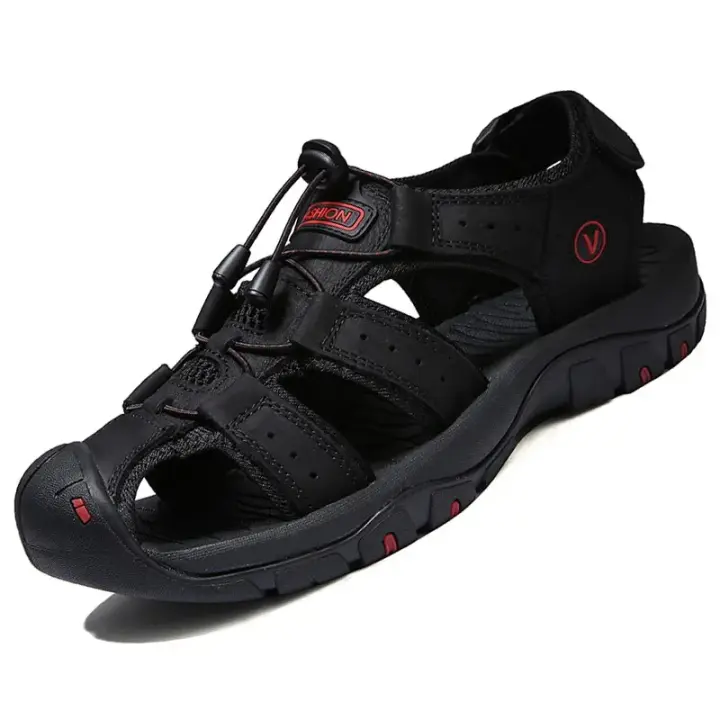 Sandalias De Verano Para Hombre, Zapatos Informales De Cuero Para Hombre, Sandalias Transpirables Para Exteriores Para Hombre, Zapatos De Playa, Zapatillas, Zapatos Romanos De Moda - 1