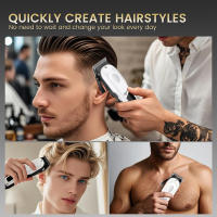 Hatteker-maquinilla eléctrica para cortar el pelo, salón profesional, cortapelos de alta potencia, uso doméstico, afeitadora de barba, empujador, carga USB - details 19