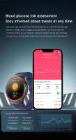 2025 nuevo Reloj inteligente de grado médico HRV para hombres azúcar en sangre presión arterial ritmo cardíaco 1,43 pulgadas Super Retina 360*360 Pantalla AMOLED 530mAh batería Bluetooth llamada salud Smartwatch - details 12