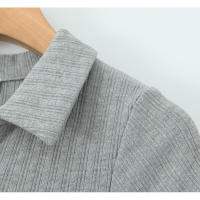 Vestido Mini de Moda para Mujer de Otoño Patchwork de Punto Americano con Cuello de Gorro y Mangas Cortas Vestido Grueso y Elegante para Ellas - details 4