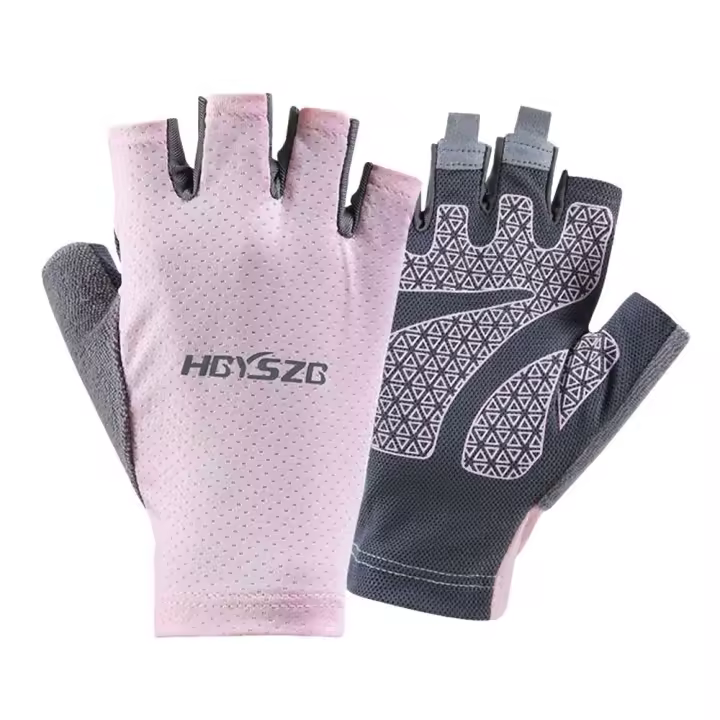Guantes de Seda de Hielo cómodos para Deportes al Aire Libre, mapla de Medio Dedo, Alta elasticidad, conducción, pesca, ciclismo - 1