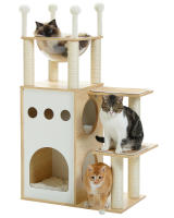 Árbol de madera para gatos, rascador para uso en interiores con poste rascador, accesorios para gatos y condominio - details 13
