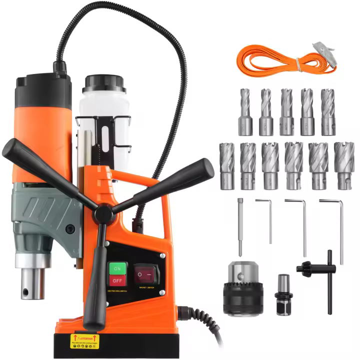 SucceBuy Taladro magnético 1450W 12500N Prensa de taladro magnético portátil de 850 RPM - 1