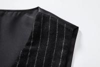 Recién llegado, chaleco Retro de Tweed para hombre, vestido a rayas a la moda, chaleco para traje, chaleco informal Vintage para caballero, accesorios de cadena - details 8