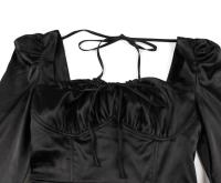 Elegante Vestido de Medio Talla Retro de Hepburn Manga Larga, Elegante para Fiestas y Banquetes - details 19