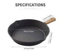 Sartén de hierro fundido para acampar, sartén antiadherente para parrilla al aire libre, utensilios de cocina para freír resistentes para carne, cocina casera, fogata - details 7