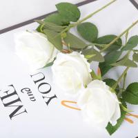 Ramo de rosas de imitación de seda, de 5 piezas rama larga, 10x51cm, centro de mesa para boda, hogar, habitación, ACCESORIOS DE CORONA DE PLANTAS falsas - details 3