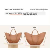 Bolso de mano de color sólido para mujeres, material de cuero de vaca, bolso de axila, moda - details 1