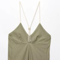 PB&ZA2025Vestido holgado y cómodo con cuello en V, línea A simple, color sólido, con tirantes, falda larga, novedad de verano, ropa de mujer - details 7