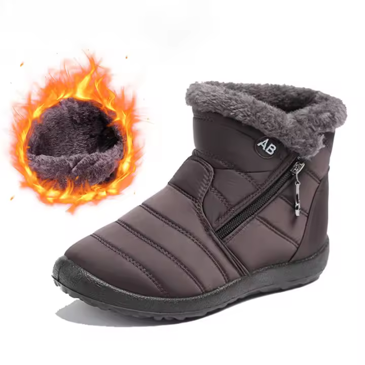 Zapatos cálidos de invierno para mujer, botas de nieve para exteriores, botines cortos para mujer, zapatos - 1