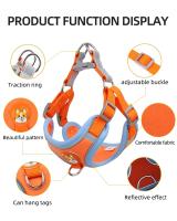 Conjunto de arnés y correa reflectante para perro y gato, chaleco ajustable para caminar al aire libre, perros pequeños y medianos - details 2