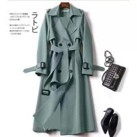 Gabardina larga por encima de la rodilla para mujer, abrigo pequeño de talla popular, versión coreana, primavera y otoño, 2024 - details 4