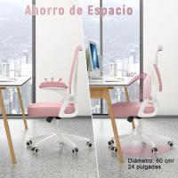 Silla de Escritorio Ergonómica con Reposacabezas Ajustable y Soporte Lumbar, Respaldo de Malla Transpirable, Reposabrazos Abatibles de 90 ° , Silla Giratoria de 360 ° - details 67