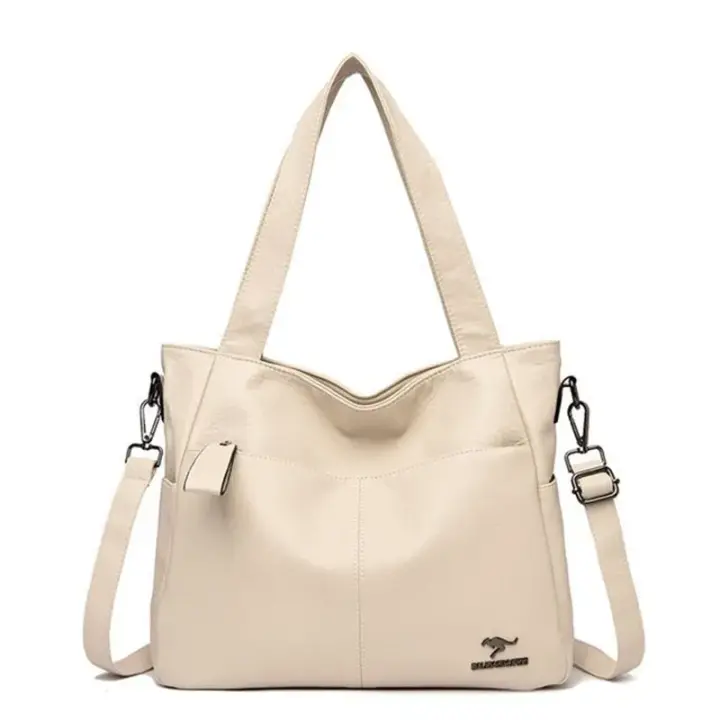 Bolso de cuero con asa superior para mujer, bolso de hombro femenino, de lujo, de diseñador - 1