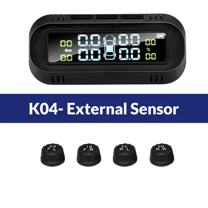 E-ACE Smart Car TPMS Auto sistema de monitoreo de dispositivos externos alarma de seguridad USB TMPS Sensor de presión de neumáticos - 1