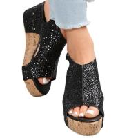 Sandalias de tacón con cuña para mujer, zapatos de verano. - details 3