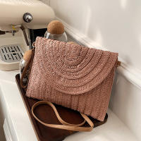 Bolso cruzado de hombro tejido de paja para mujer, bolso de mano de playa, bolsos de sobre hechos a mano informales de verano - details 20