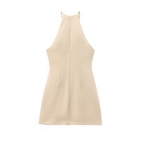 Ropa de mujer de estilo europeo y americano, vestido corto suelto con cuello de diseño abierto de moda - details 1