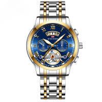 Tourbillon de acero inoxidable no automático mecánico multifuncional reloj de negocios luminoso resistente al agua - details 6