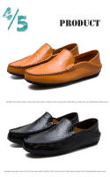 Zapatos informales de cuero genuino para hombre, mocasines formales sin cordones de marca de lujo, italianos, negros, 2025 - details 3