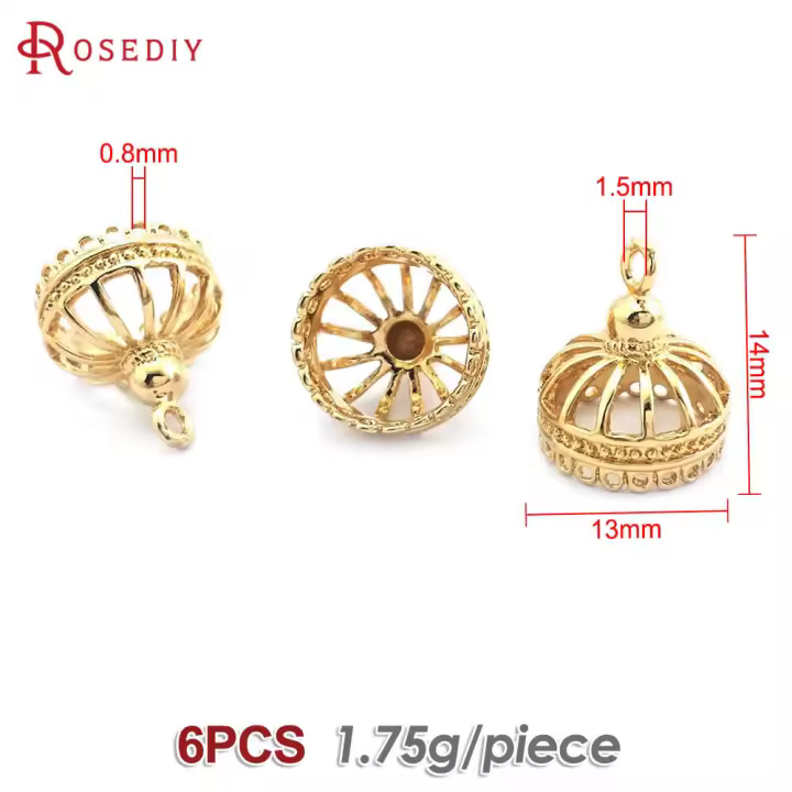Colgantes de borlas con más agujeros de latón para mujer, Color oro de 18K, suministros para hacer joyería Diy de alta calidad, accesorios para pendientes - 1