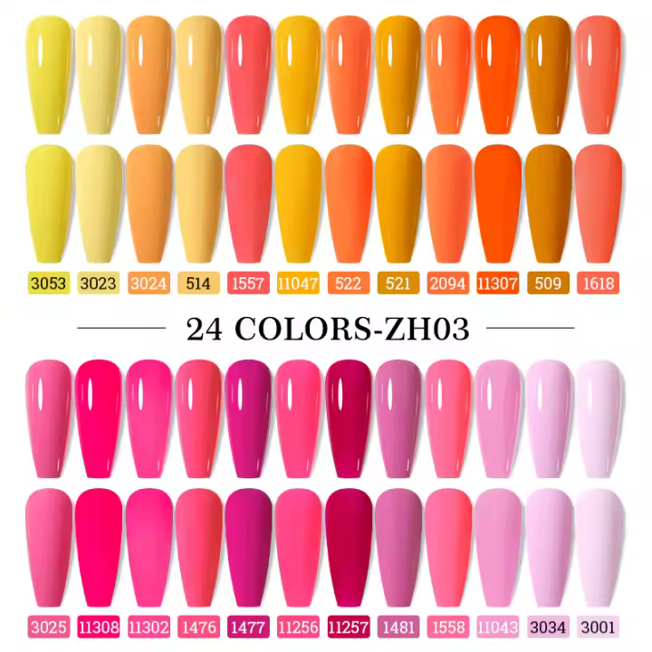 Parkson-Juego de 24 piezas de esmalte de uñas semipermanente UV, barniz híbrido con lentejuelas y purpurina, pegamento para manicura artística - 1