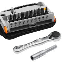 Juego de brocas de destornillador de trinquete ajustable, Mini llave portátil con 1/4 juegos de herramientas de unidad - details 7