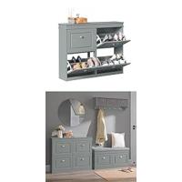 Zapatero con 2 Puertas Organizador para Zapatos 53 x 24 x 82 cm Gris FSR78-HG ES - details 12