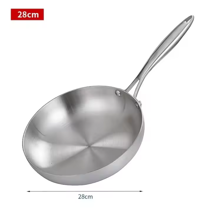 Sartén de acero inoxidable 304, sartén antiadherente multifuncional sin recubrimiento, herramientas de cocina plegables, utensilios de cocina - 1