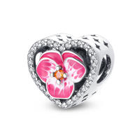 Encantos de Pulsera S925 Plata Esterlina con Esqueleto y Flor para Mujeres Joyería Fina de Cumpleaños Regalo de Diy con Cuentas de Zircono y Piedra Natural - details 1