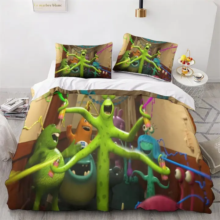 Funda nórdica con estampado 3D de Monsters University, juego de cama King Size Twin Monsters, funda de edredón adecuada para niños y adultos - 1
