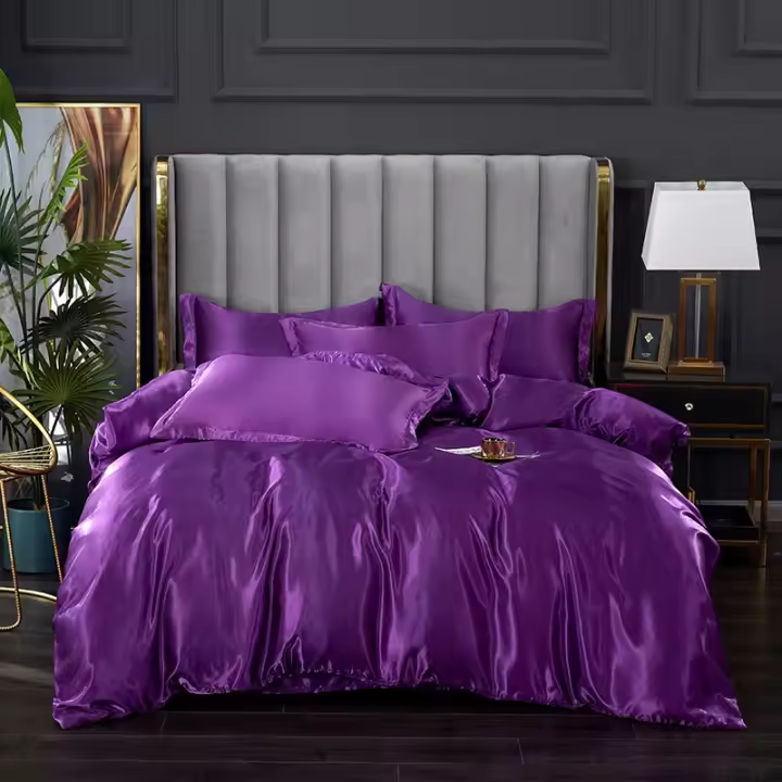 Juego de ropa de cama de satén de lujo, juego de funda nórdica, tamaño Queen y King, sin relleno, 200x200 - 1