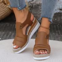 Sandalias de tacón de cuña para mujer, zapatos de moda de verano - details 2
