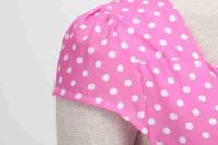 X Vestido acampanado con estampado de lunares y manga cuadrada elegante de verano para mujer - details 29