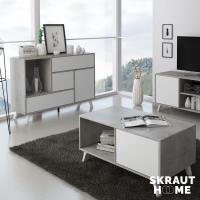 Mueble de Comedor Elegante Estilo Wind Madera Resistente Blanco/Cemento Longitud de 86x120x40cm - details 16