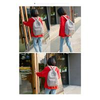 Mochila escolar de diseño de pana para mujer, bolso de hombro a rayas para adolescentes, bolsa de viaje - details 23