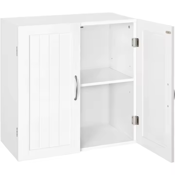 Armario de Baño Colgante 59,5x31x59,5cm Dos Puertas Ajustable a Medida Antivuelco - 1