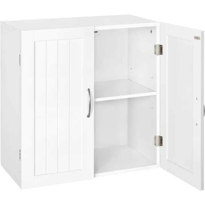 Armario de Baño Colgante 59,5x31x59,5cm Dos Puertas Ajustable a Medida Antivuelco - 1