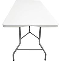 Mesa Plegable Rectangular 180x70x74cm Catering |   Mesa de resina con patas de acero plegables para eventos y terrazas |   Unidad (Blanca) - details 4