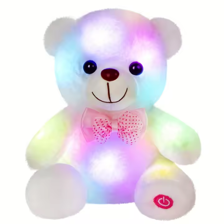 Oso de peluche blanco brillante, oso de peluche suave y tierno, decoración del día de San Valentín, regalo ideal para amigos amantes, muñeca linda para niños, regalo de cumpleaños y Navidad - 1