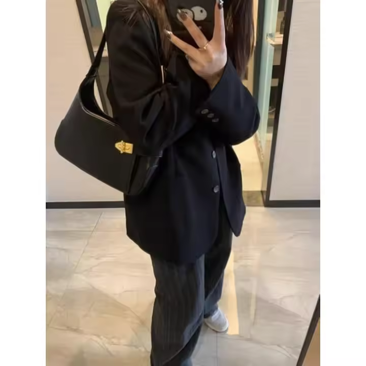 Bolso de hombro para mujer, pequeño bolso negro, mini bolsos, bolso para axila, regalo para Navidad, cumpleaños y San Valentín - 1
