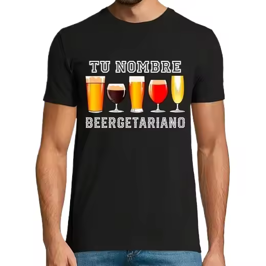 Beergetaniano Cervecero Vegetariano Personalizado Camisetas CERVEZA,Pack Regalo Camiseta Personalizada - 1