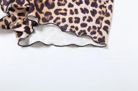 BUNO-Conjunto de 2 piezas con estampado de leopardo callejero Insglas sexi Camisetas sin espalda de encaje de cuello bajo sin espalda + pantalones cortos de verano para chicas calientes - details 19