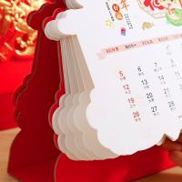 Calendario de escritorio con tapa de pie 2025, calendario de Año de serpiente estampado en caliente, calendario mensual de Año Nuevo rojo engrosado - details 1