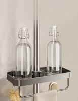 Soporte para cabezal de ducha de baño, montado en la pared, no requiere perforación, organizador de champú, soporte de iluminación de diseño integrado - details 5