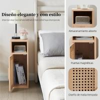 2, Mesa Auxiliar Bohemia con cajón abierto, Mesita de Noche Estrecha Dormitorio, para Dormitorio - details 4