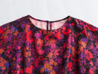 TRAFZA-Vestido largo informal de media manga para mujer, prenda elegante y elegante con estampado de botones y cuello redondo, estilo bohemio, para fiesta - details 3