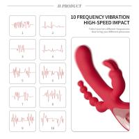 Consolador 3 en 1, vibrador de conejo para mujer, masturbador para orgasmo con punto G, tapón Anal, estimulador de clítoris, masturbación femenina, Juguetes sexuales 18 - details 1